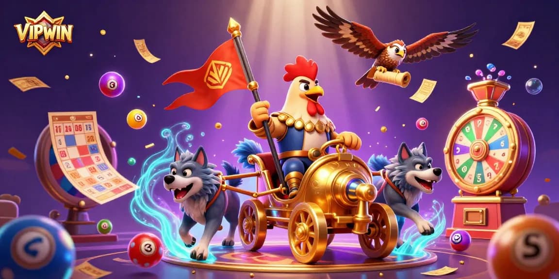 Experience the thrill at VIPWIN with exciting lottery vibes and fortune elements!