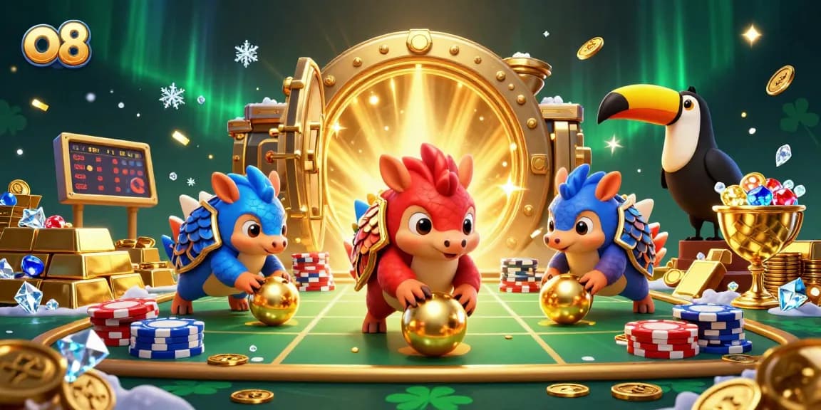 Engage in thrilling games at o8, featuring pangolins in a captivating 3D casino duel!