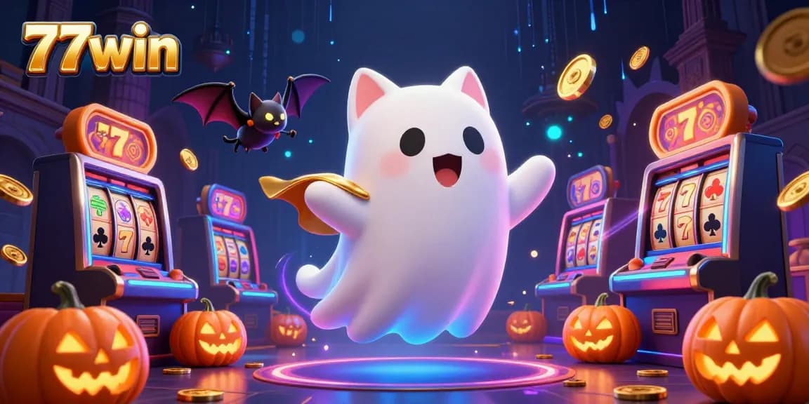 Experience the thrill of 77win in a haunted casino with ghostly characters and dynamic gaming elements.