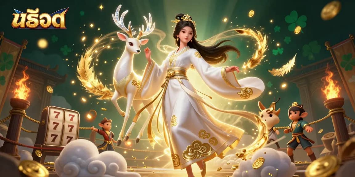 Engage with สล็อต in this vibrant 3D casino scene featuring dynamic elements of luck and fortune.