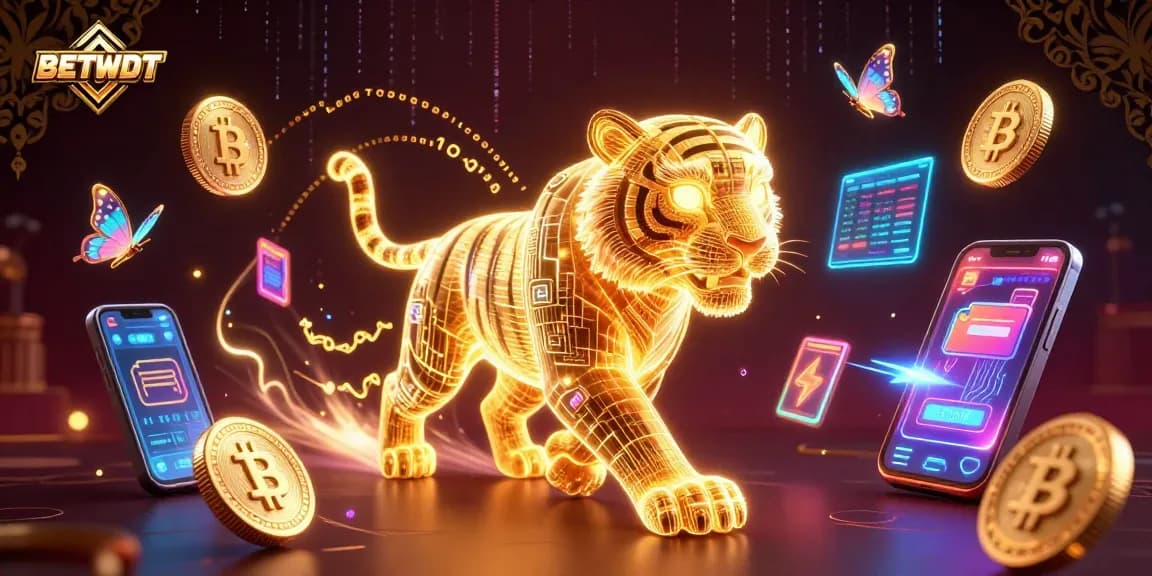 Experience the thrill of winning at BETBDT in this vibrant 3D digital casino scene.
