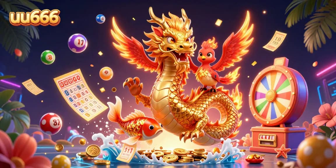 Engage with uu666 for thrilling lottery excitement featuring dynamic colorful elements and captivating characters.