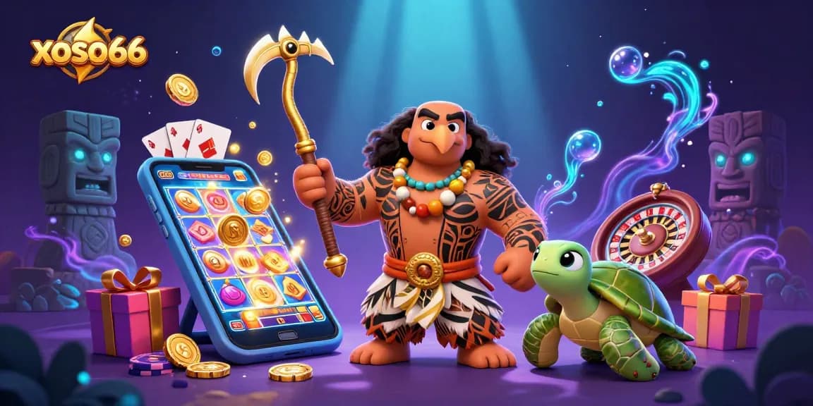 Experience the thrill of gaming with xoso66's vibrant 3D casino adventure illustration.