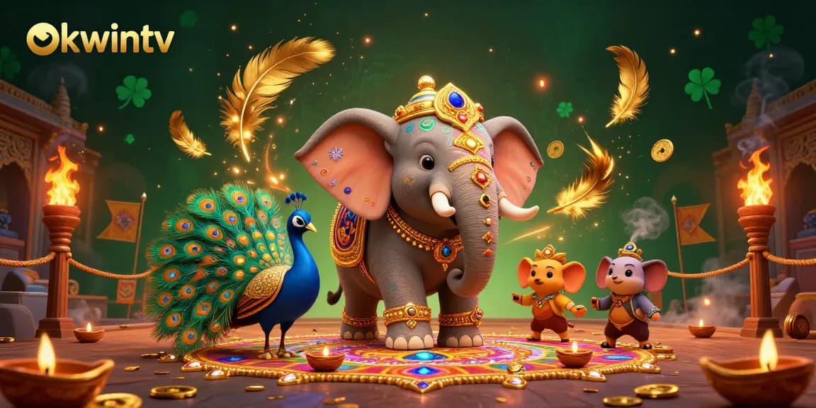 Engage in thrilling betting experiences with the okwintv brand showcased in a dynamic, festive illustration.