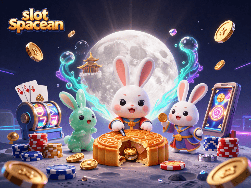 Engage with slot spaceman and vibrant casino elements in a dynamic 3D illustration of luck.