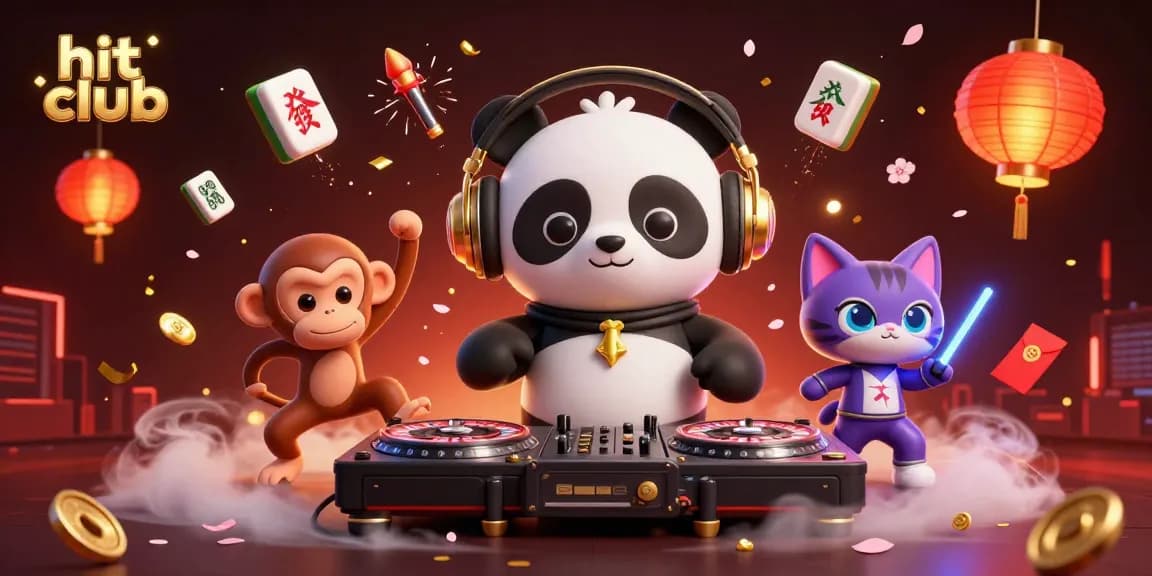 Experience the vibrant thrill of the hit club with engaging 3D characters amidst festive casino elements.