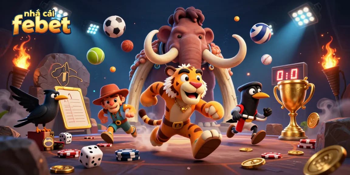 Experience thrilling bets at nhà cái febet with dynamic sports betting elements and engaging characters.