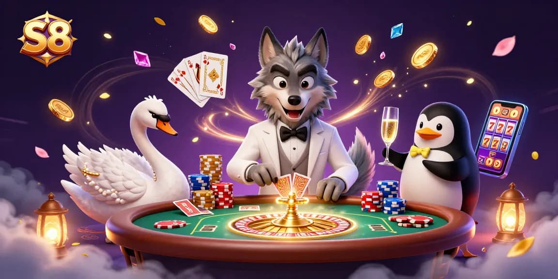 Experience thrilling gameplay at S8 with elegant characters and vibrant casino elements.