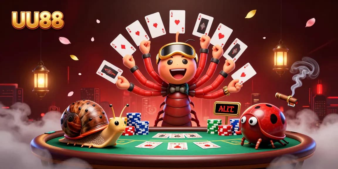 UU88 engages players with an exciting casino scene featuring unique characters and vivid game elements.