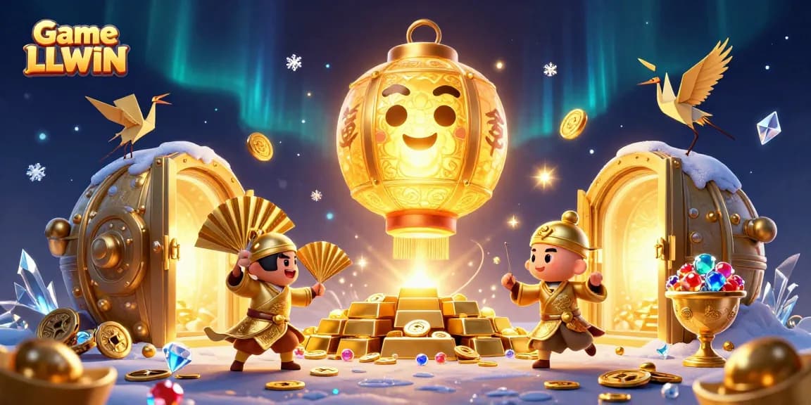 Experience thrilling gameplay at Game LLWIN, featuring animated treasures and winning symbols.