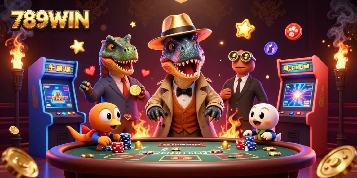 Experience thrilling gaming at 789WIN with a velociraptor card counter and a stegosaurus pit boss.