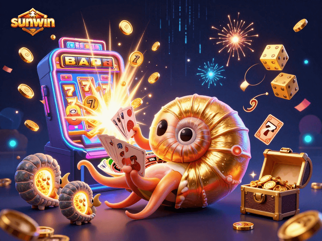 Experience thrilling casino excitement with sunwin's vibrant 3D gaming illustration