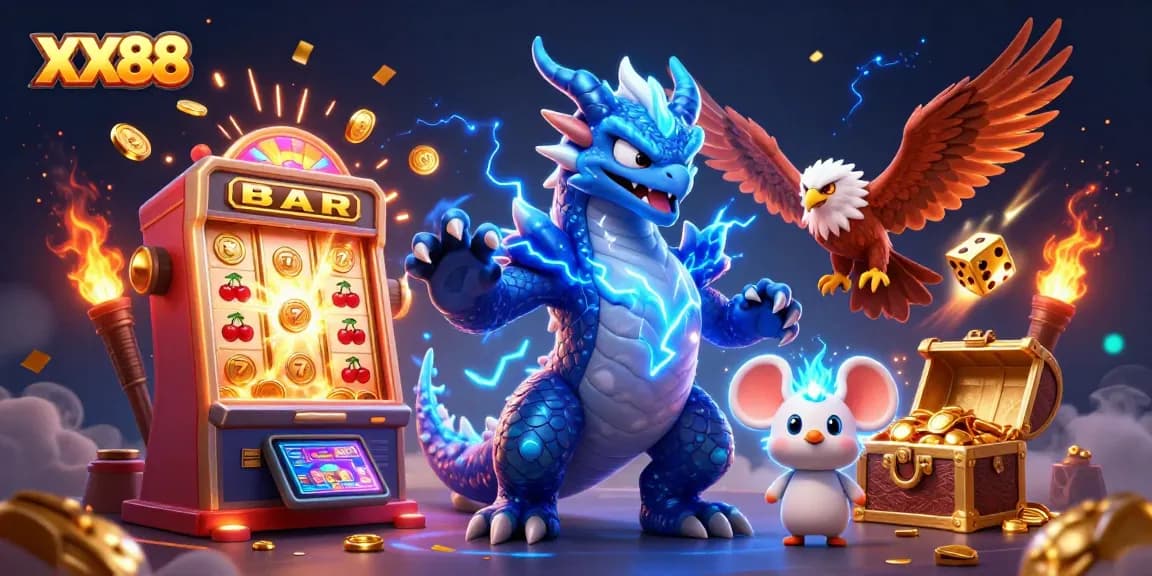 Spin to win with XX88’s vibrant casino experience, featuring colorful game elements and dynamic action.