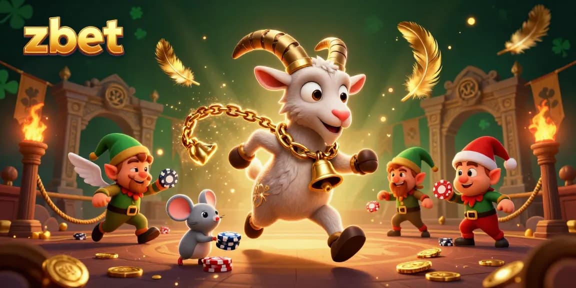 Zbet's holiday-horror casino scene comes alive with Krampus, an angel mouse, and mischievous elf gremlins