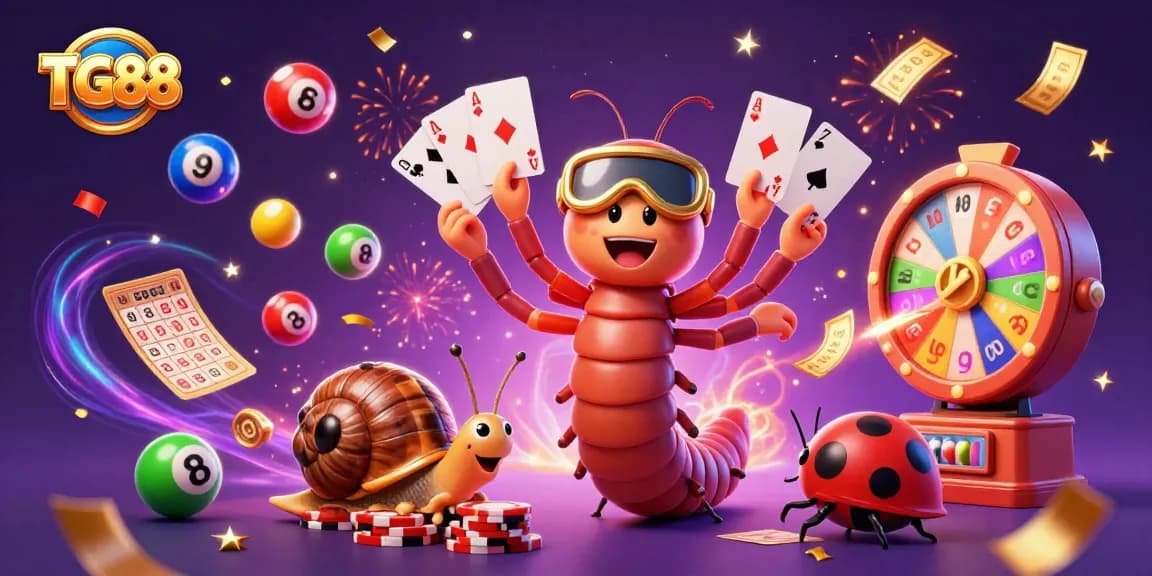 Experience the thrill of TG88 with lively characters and vibrant casino elements.