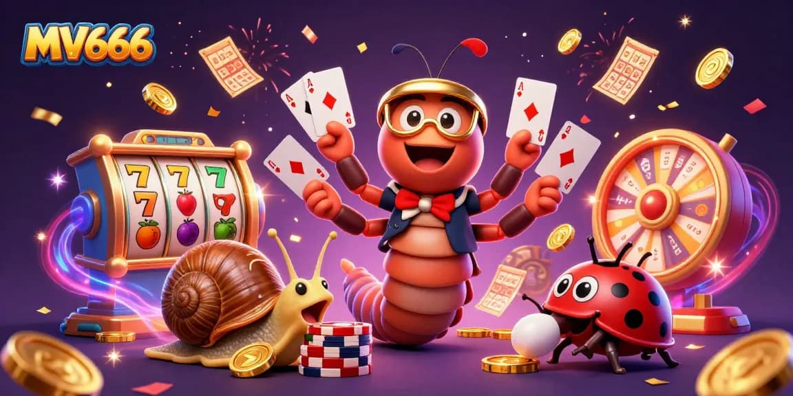 Experience the thrill of MV666 with a vibrant casino scene showcasing dynamic characters and exciting game elements.
