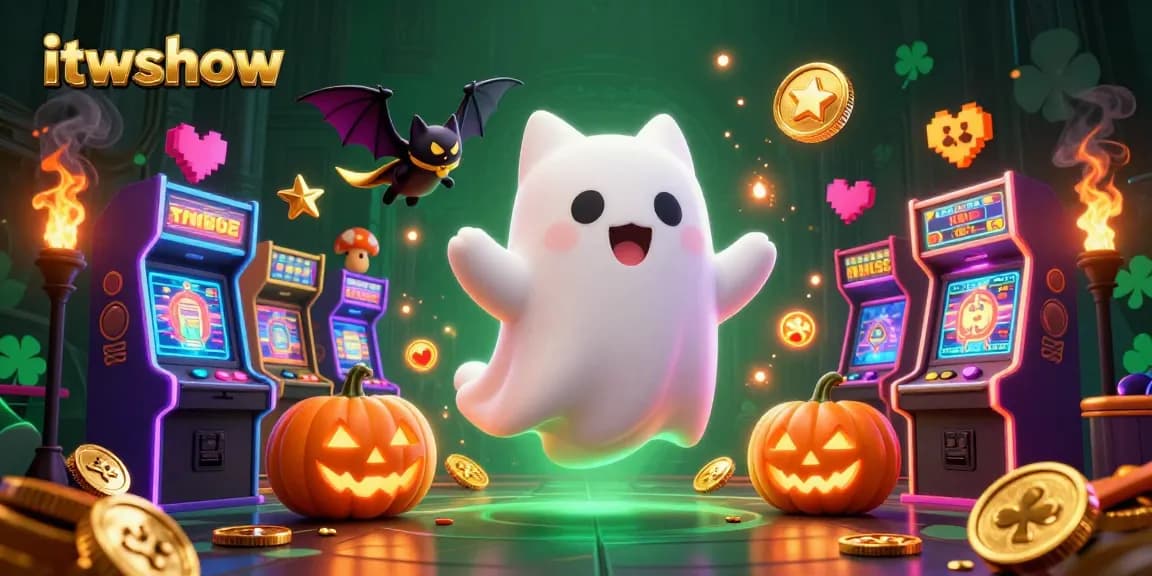 Engage with exciting games and rewards at itwshow in a lively casino scene featuring vibrant characters.