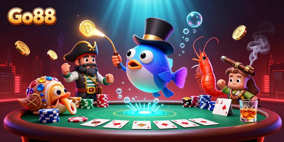 Experience the thrilling excitement of Go88 with dynamic 3D characters and vibrant casino elements.