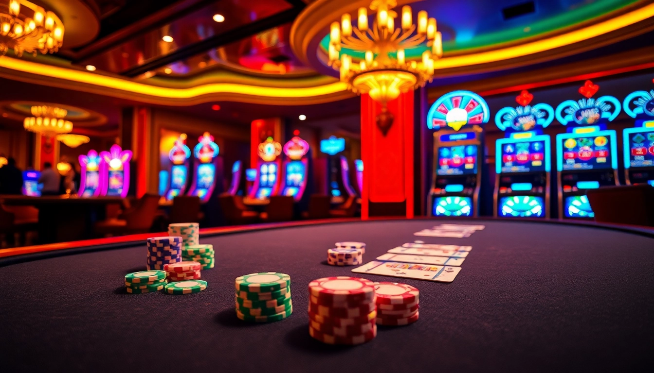 Players engaging with thrilling games at nk 88 casino, showcasing vibrant tables and exciting gameplay.