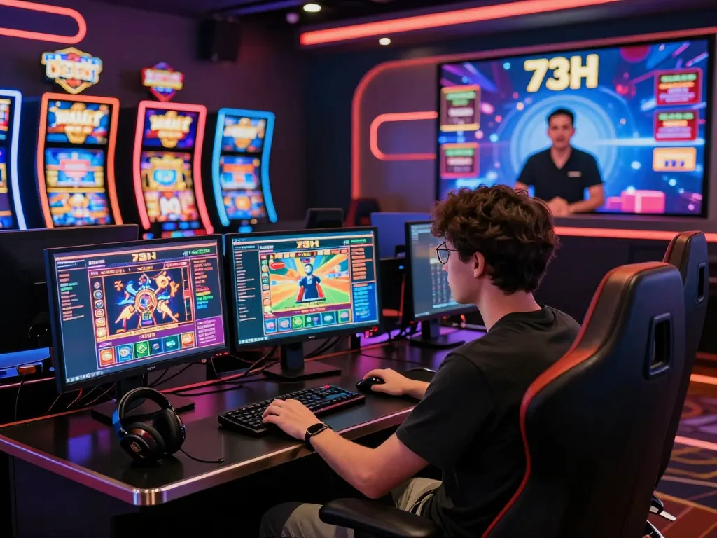 Player enjoying secure online gaming on 73h.br.com with vibrant casino visuals and live dealer interaction