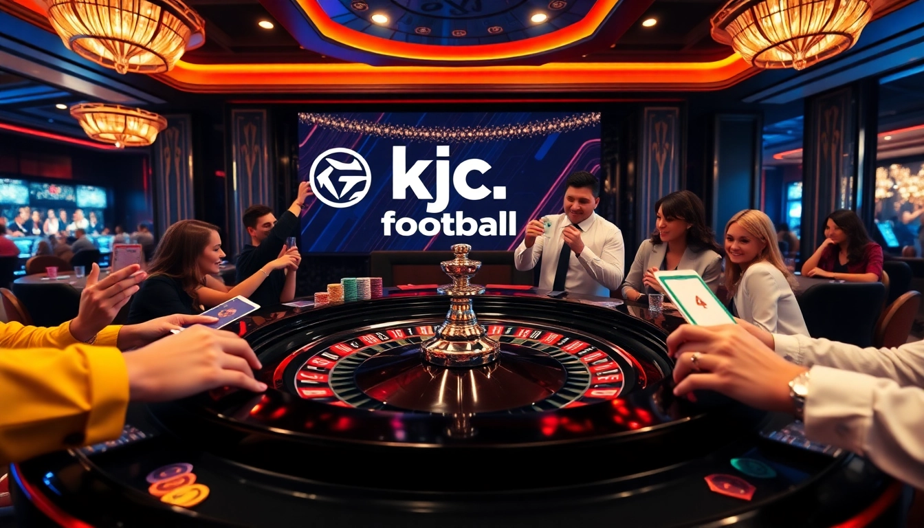 Experience thrilling bets at https://kjc.football/ on a luxurious casino roulette table.