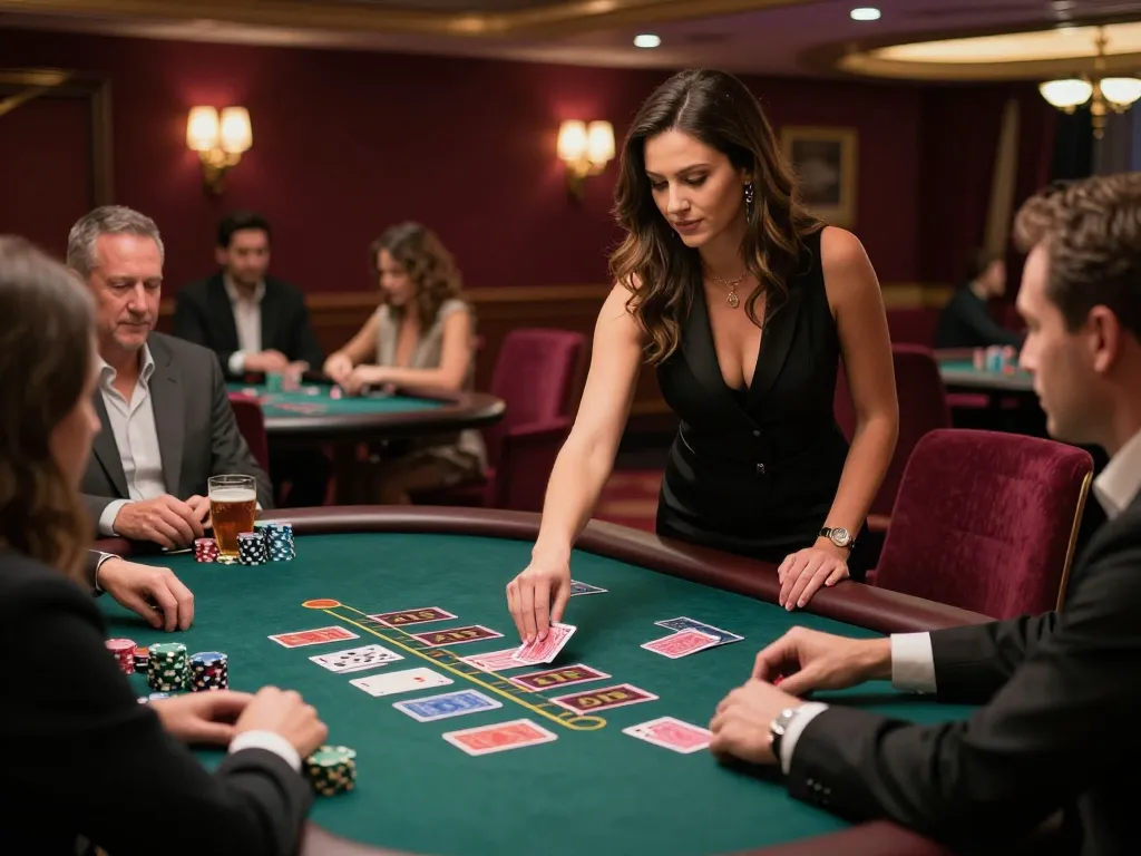 Experience dynamic gameplay of TG88 at a live dealer blackjack table in a luxurious casino setting
