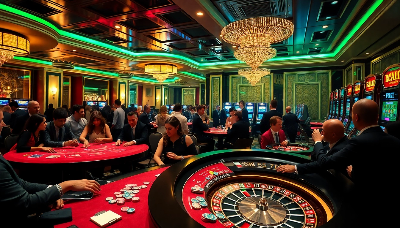 Players engaging in a thrilling poker game at https://tt88n0hu.com/'s luxury casino atmosphere.