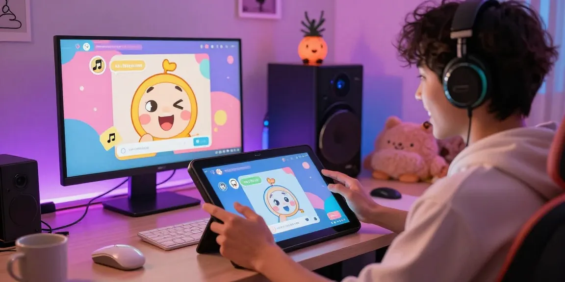 Engaging ecchi chat ai interaction in a vibrant gaming setup.