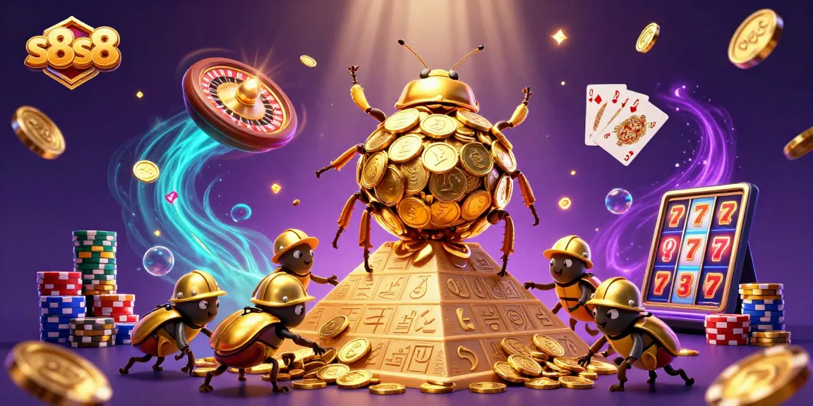 Experience the thrill of s8s8 with golden coins cascading in a vibrant casino scene.