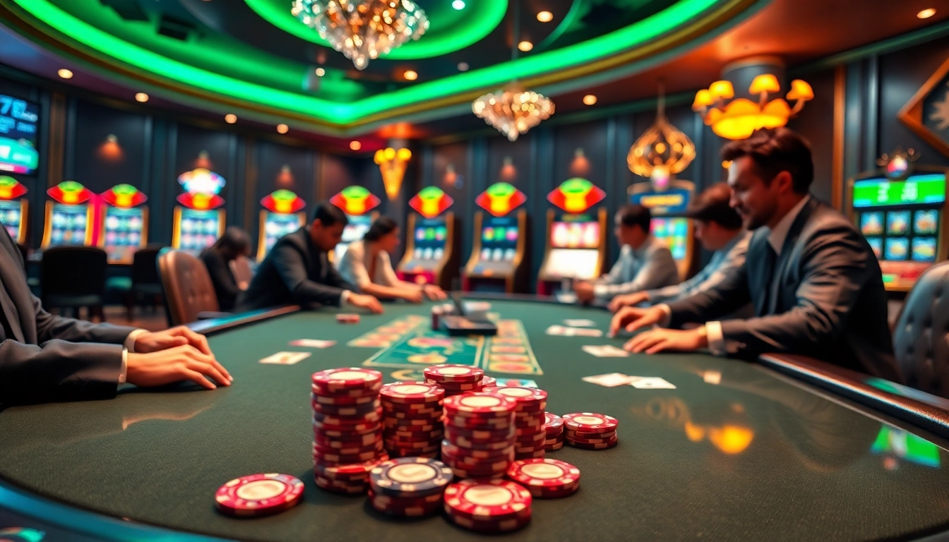 Experience thrilling poker action and vibrant casino atmosphere at https://www.bdtk66.blog/ with colorful chips and elegant decor.