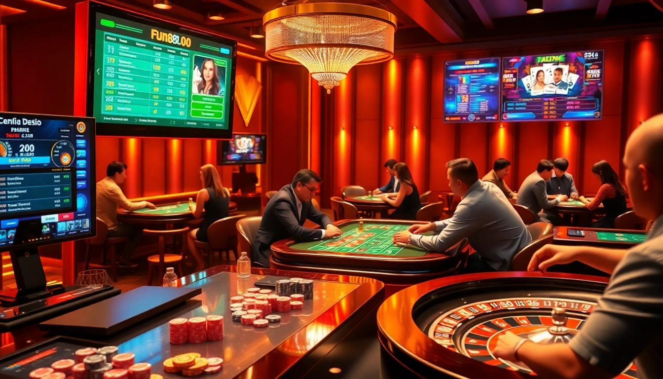 Players engaging in thrilling games on Fun88.com, showcasing high-stakes online gambling.