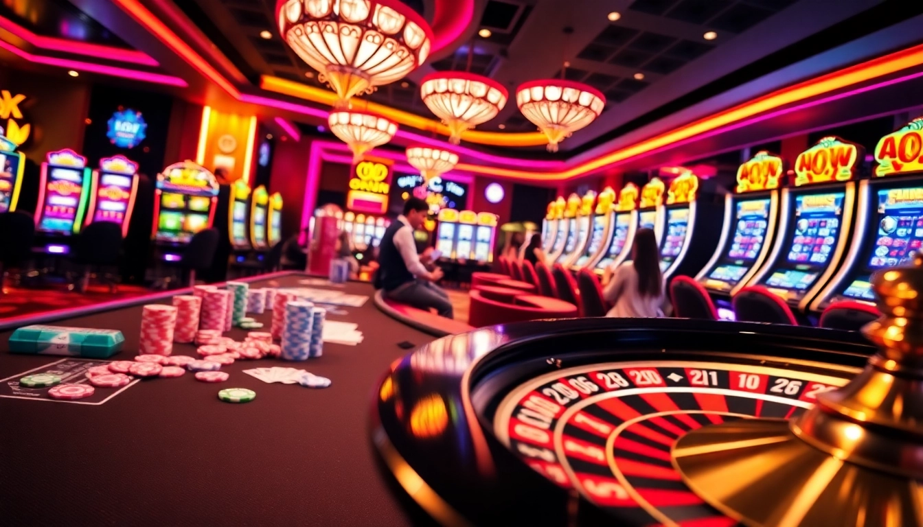 Experience the excitement of games at okfun casino with vibrant tables and thrilling slot machines.