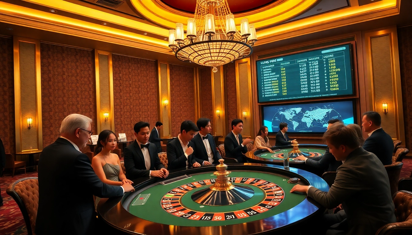 Experience the excitement of luong son gaming with players at a vibrant casino table.