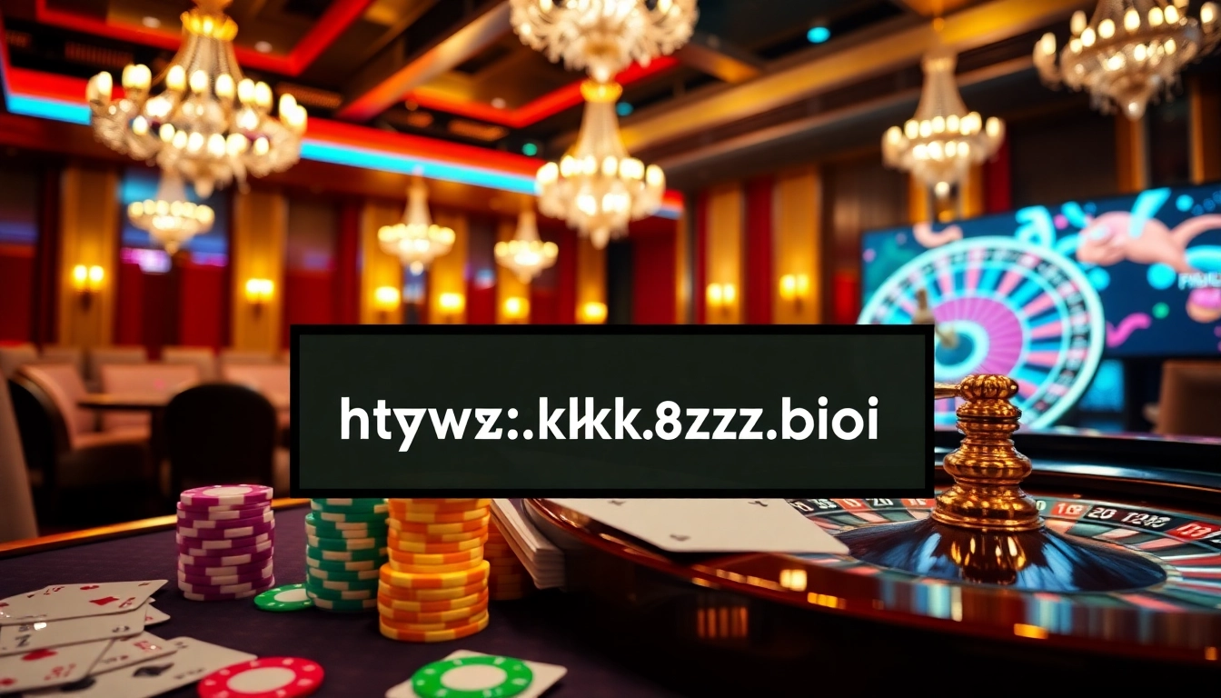 Engage in thrilling gaming experiences at https://nk88zz.bio/ showcasing vibrant casino tables and chips.