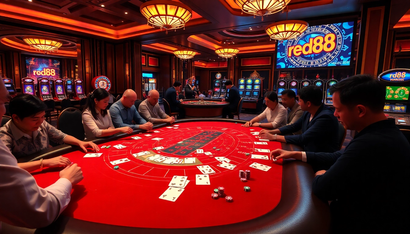 Experience the thrill of casino gaming at red88 with Baccarat, slot machines, and roulette.