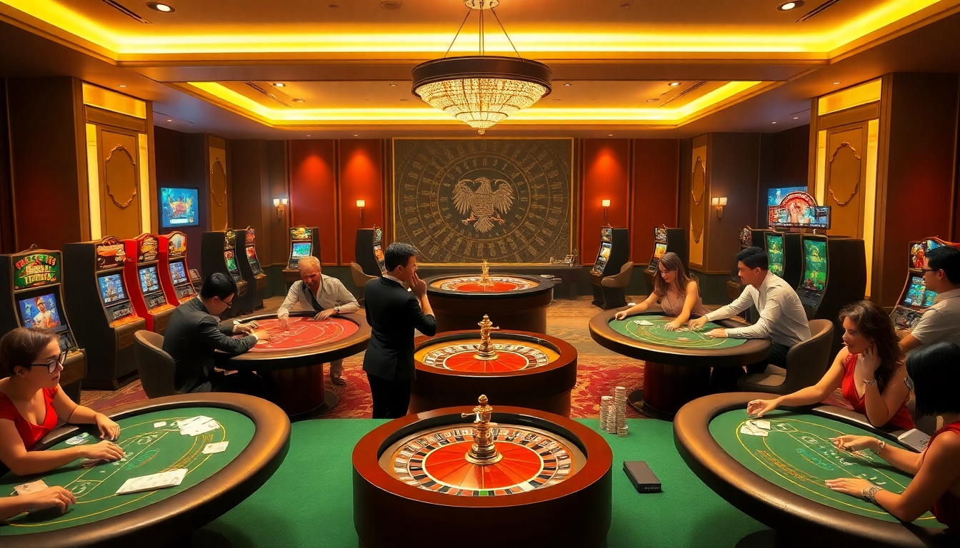 Experience thrilling gaming at https://hb88.clinic/ with vibrant table games, chips, and lively players.