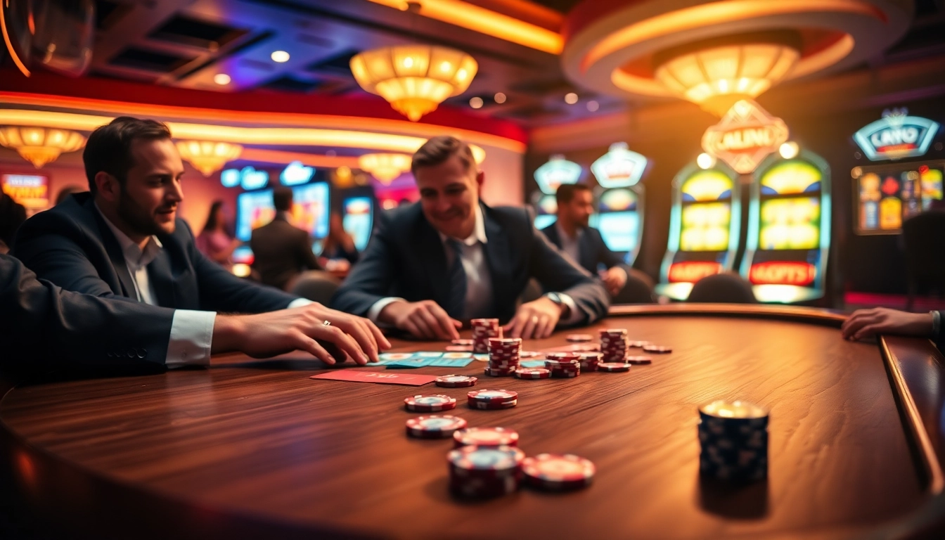 C168 casino scene with players enjoying poker and vibrant gaming atmosphere
