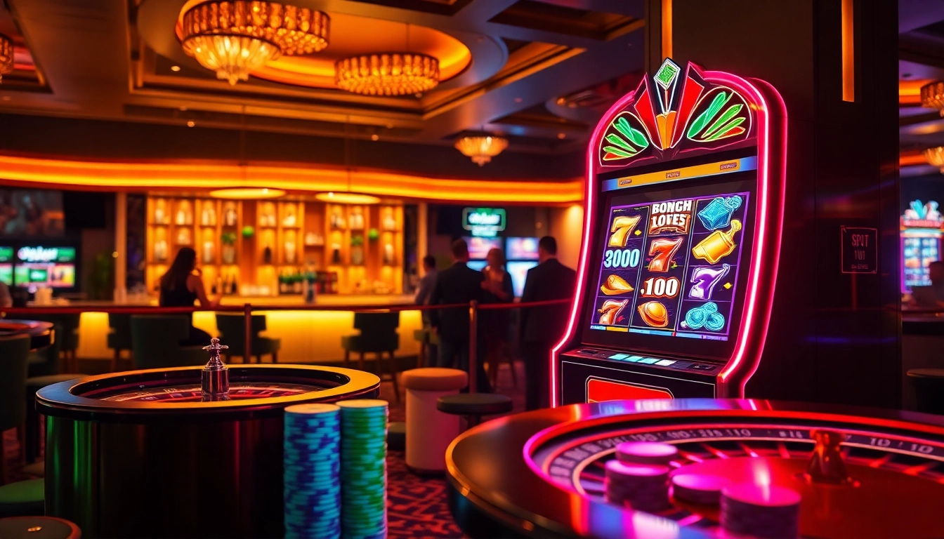 Experience the thrill of nohu gaming with exciting slot machines and colorful chips.