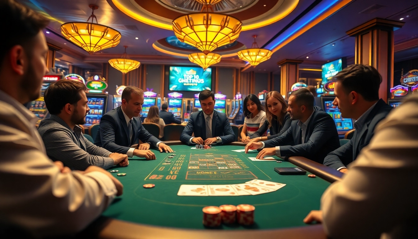 Experience the thrill of Top 10 nhà cái uy tín at a high-stakes casino table surrounded by excitement.