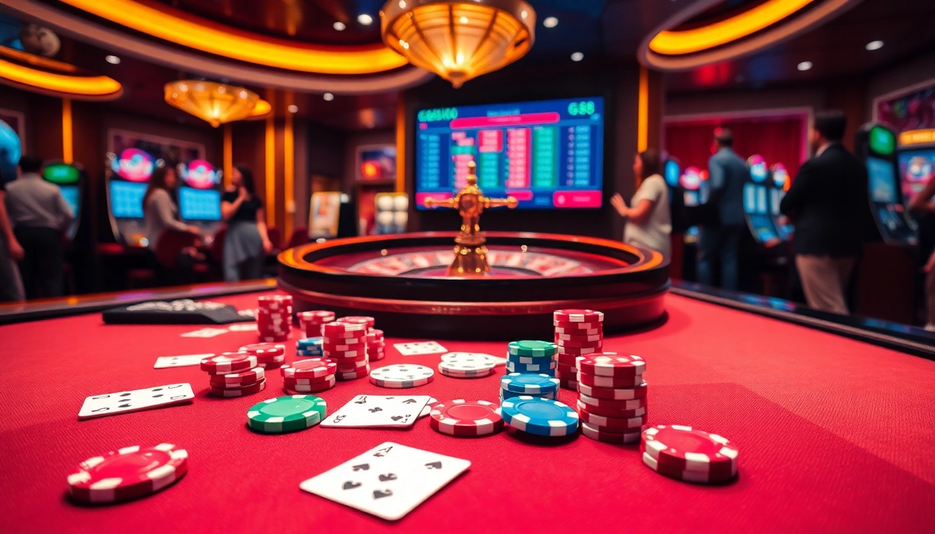Engage with the action on gg88.com featuring vibrant casino chips and a roulette wheel.