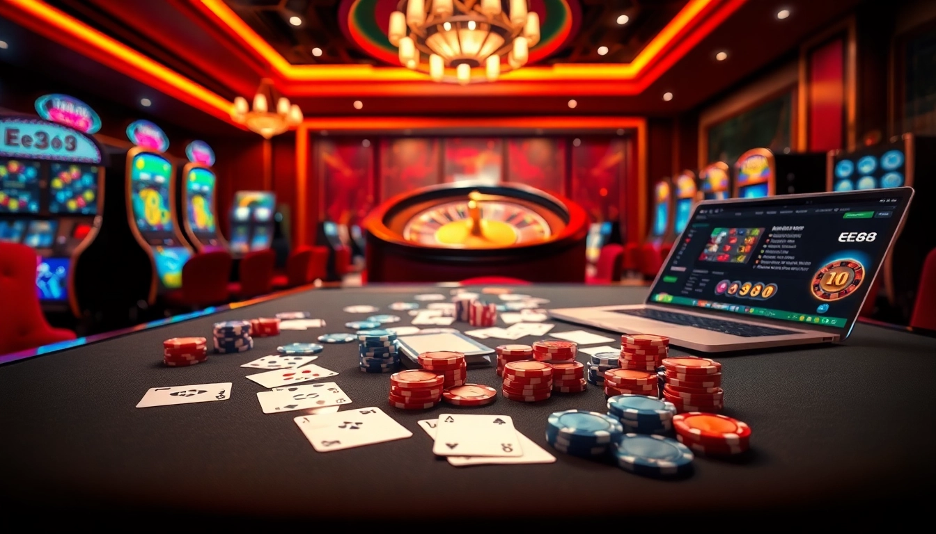 A player placing bets at the Ee88 gambling table, showcasing excitement and winning opportunities.