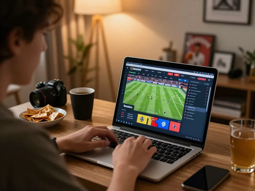 Socolive user actively engaging in sports betting while enjoying a home atmosphere