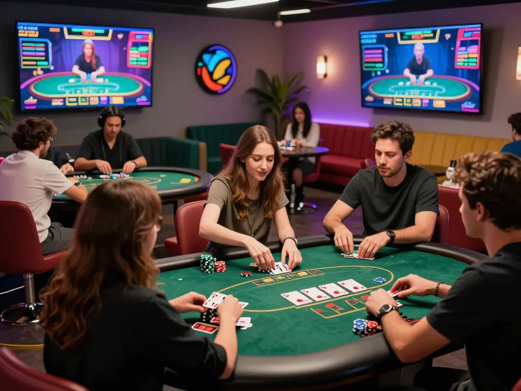 Players enjoying rikvip online games in a vibrant virtual lounge setting with dynamic graphics.