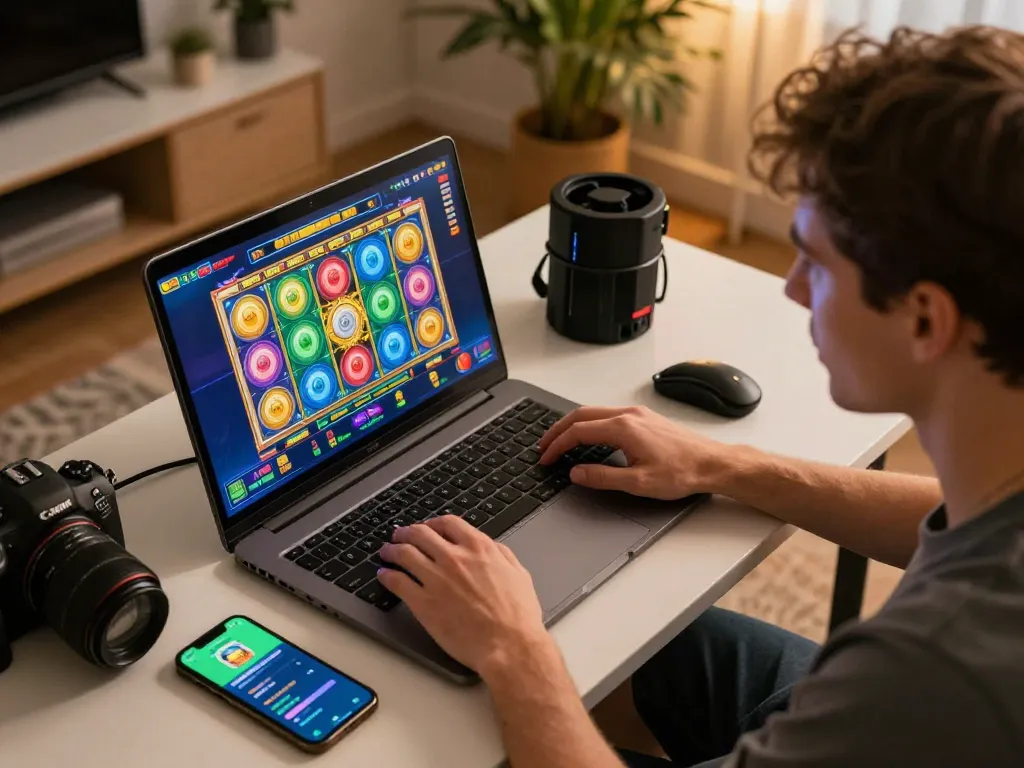 Player engaging in online slots gameplay on SC88 with exciting reels and immersive interface