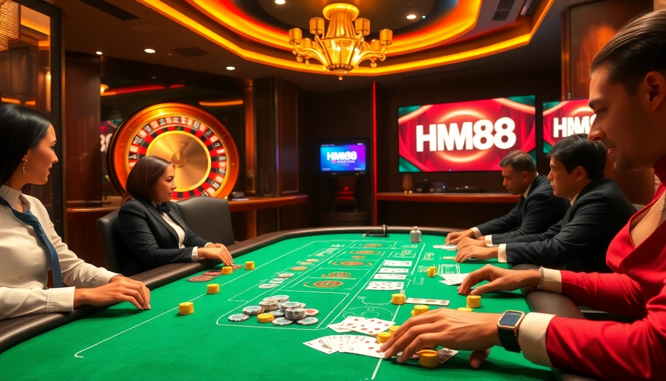 Play poker and spin the roulette with excitement at HM88 casino.