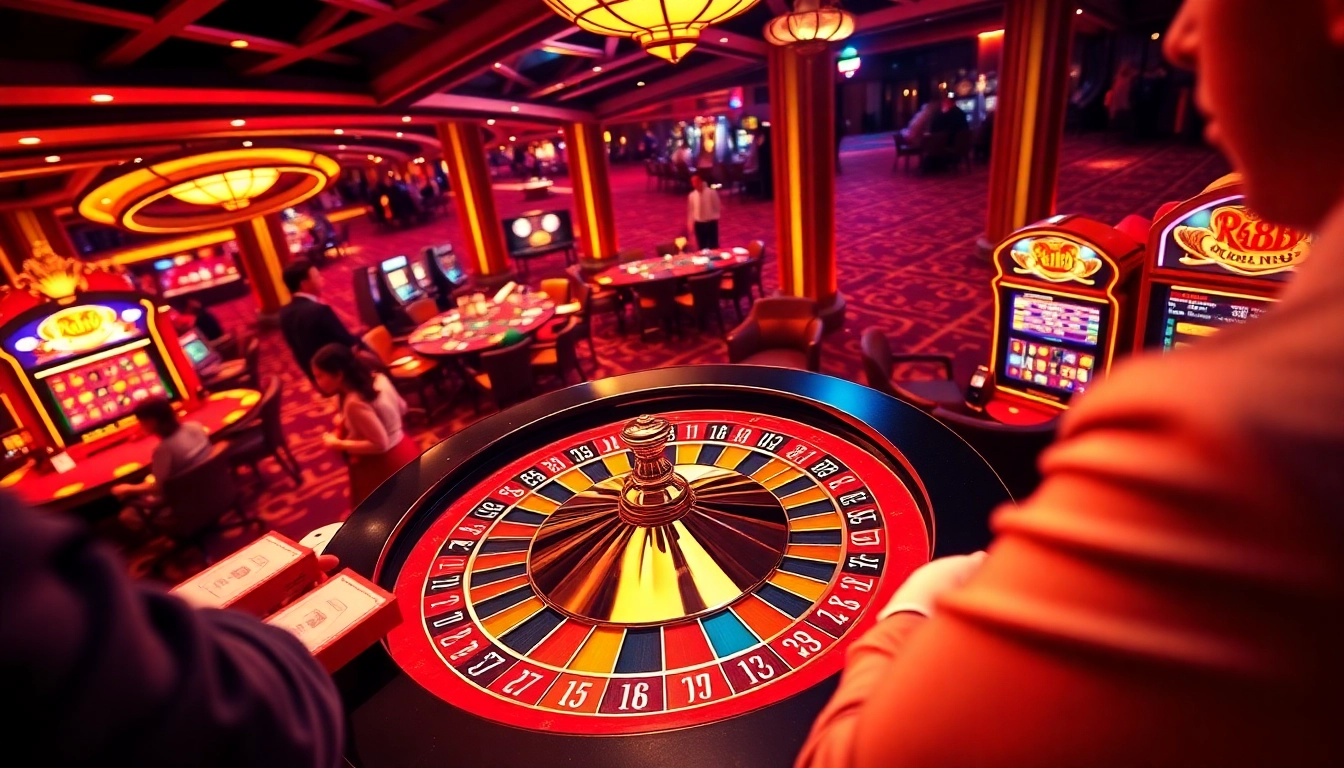 Experience the excitement at the Lucky88 casino with vibrant roulette tables and thrilling gaming action.