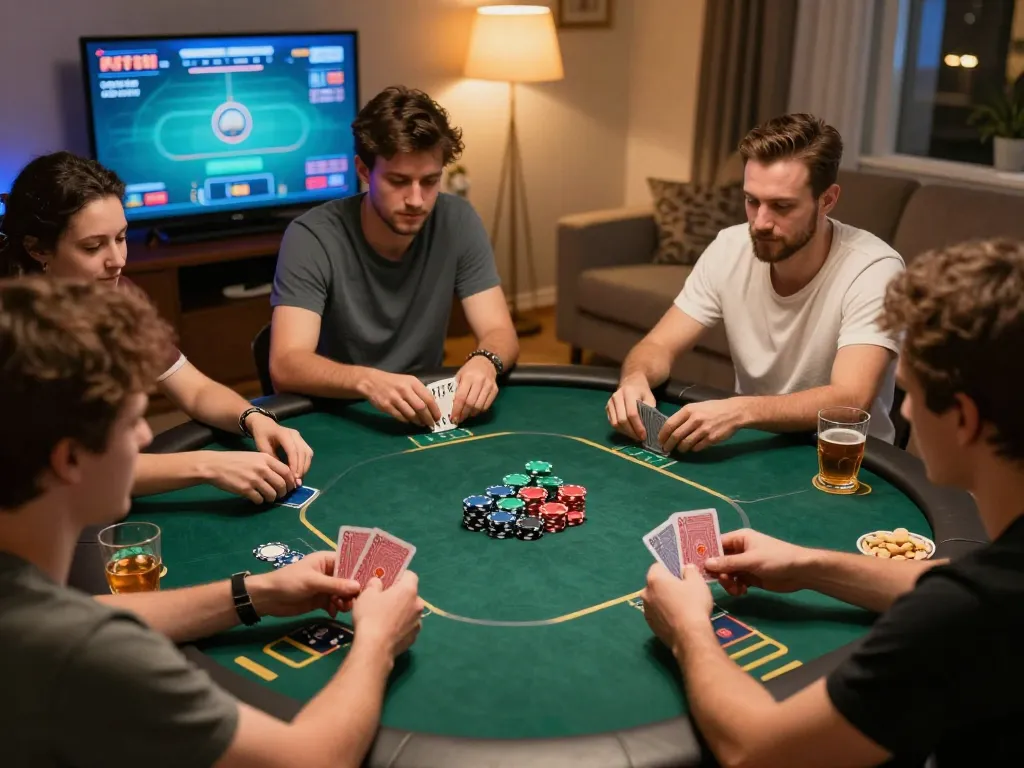 O8 SOCIAL players enjoying an exciting online poker session, showcasing strategic gameplay and social interaction.