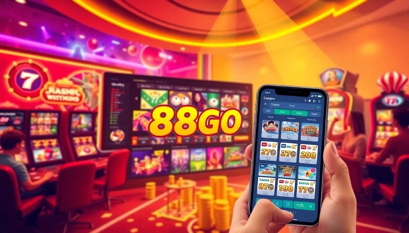 Experience the vibrant gaming atmosphere of 88GO with a user-friendly interface showcasing various exciting games.