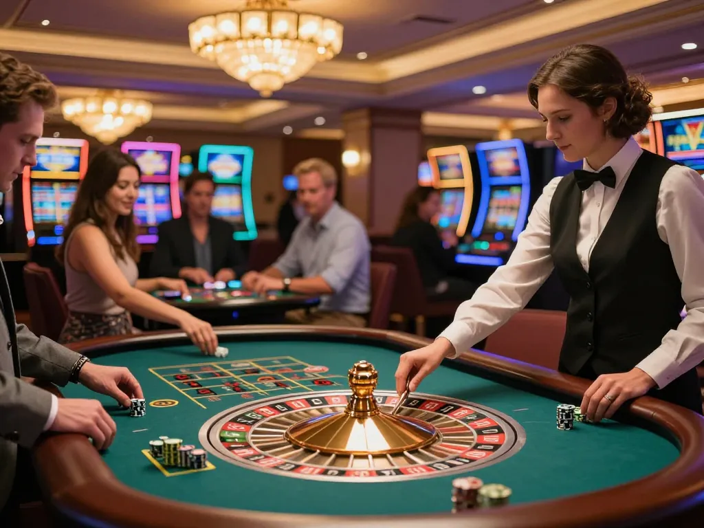 Players enjoying a thrilling roulette game at 13win-asia casino, showcasing an engaging gambling experience.