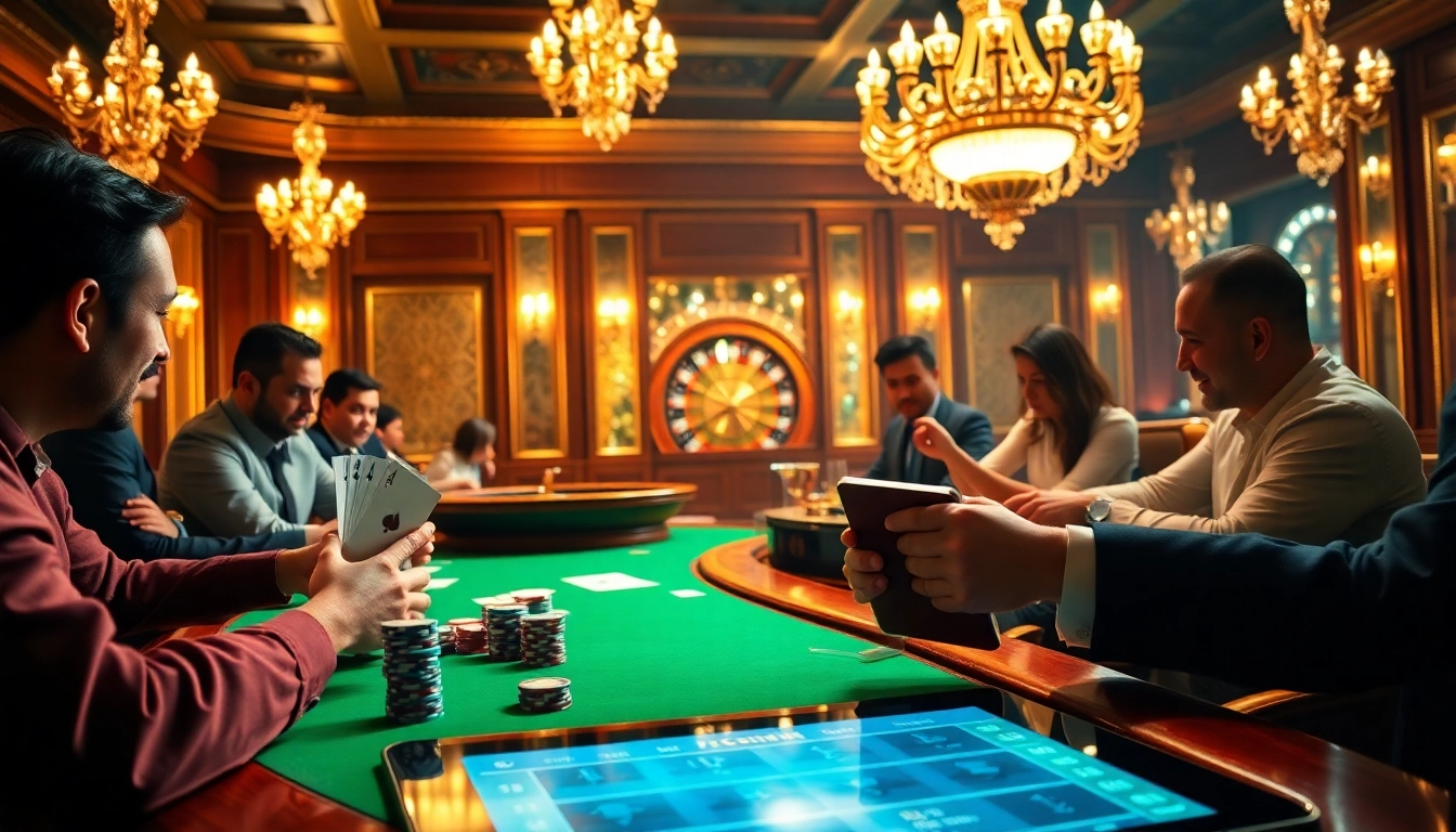 Experience thrilling gameplay at https://tr88games.com/ with an elegant casino setting featuring poker, roulette, and vibrant chips.